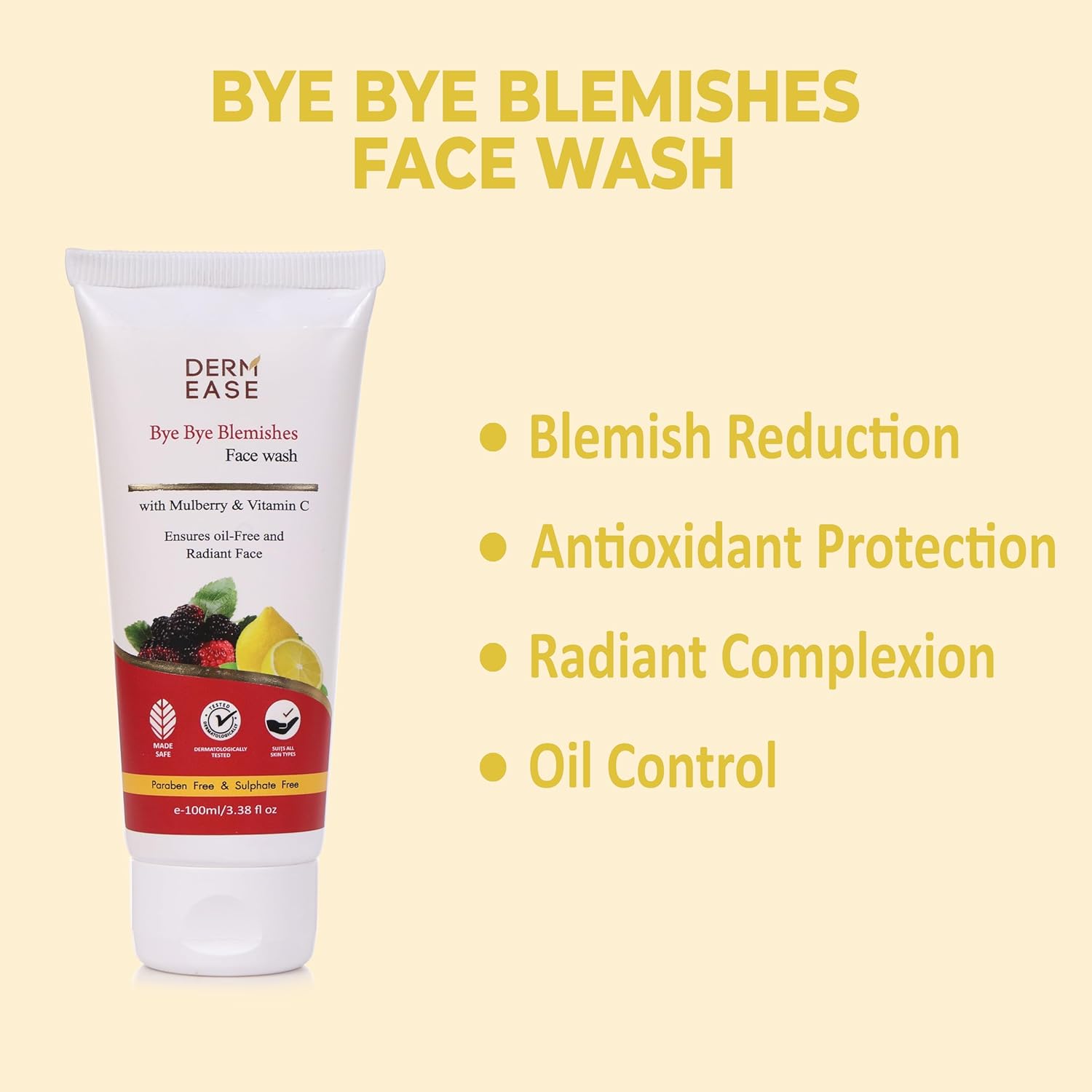 Dermease Bye Bye Blemishes Face Wash for Clear Skin view 2