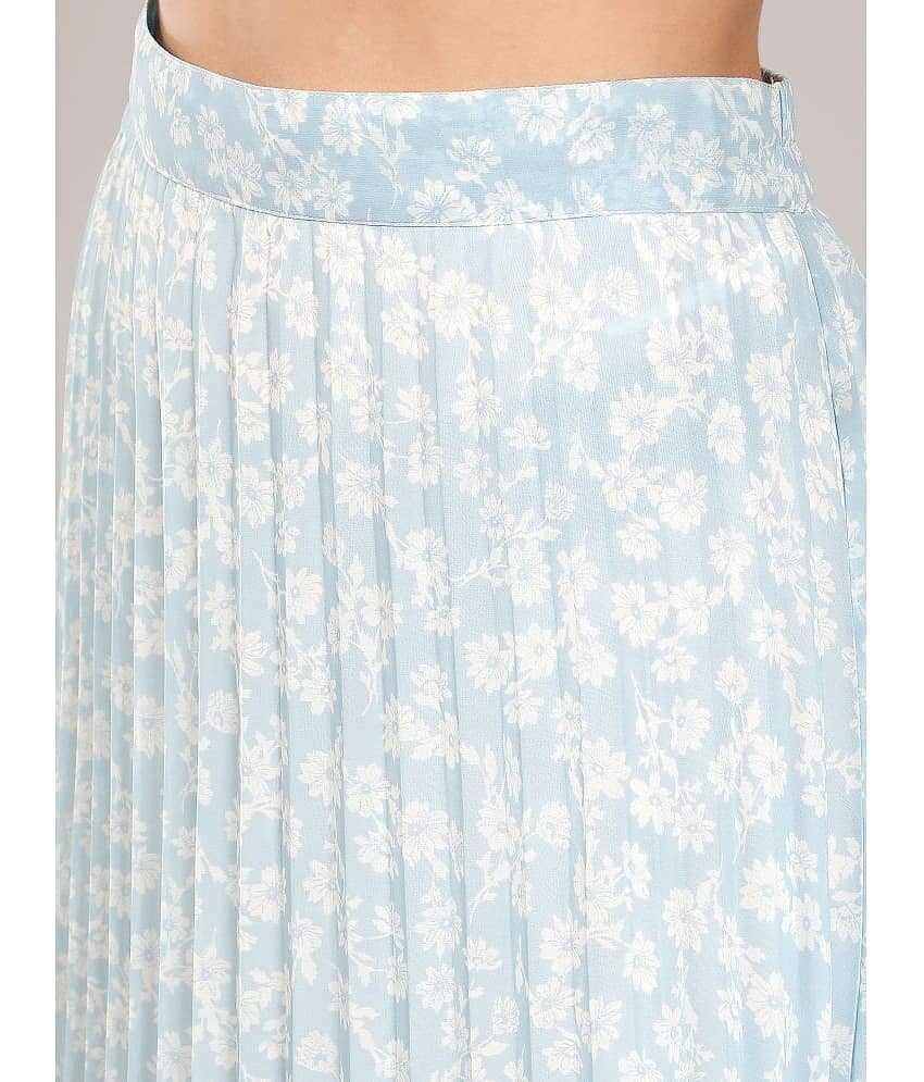 NUEVOSDAMAS - Light Blue Georgette Women's Flared Skirt ( Pack of 1 ) view 2