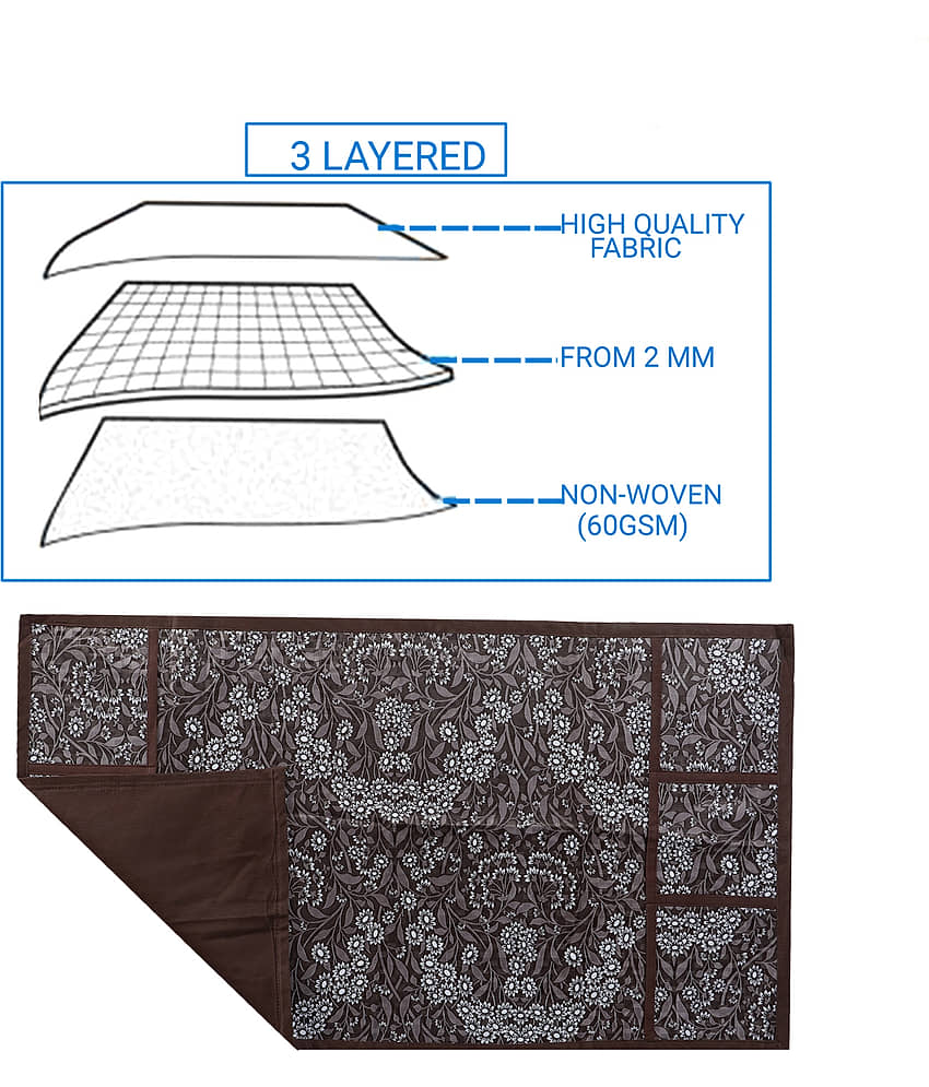 PVC Fridge Top Cover 53x99 Cm (Pack of 1) - Brown view 2
