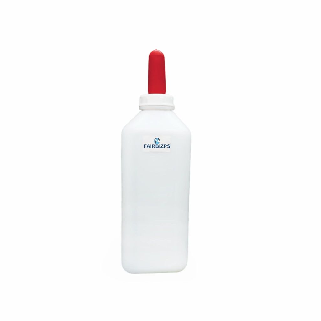 FAIRBIZPS Calf Feeding Milk Bottle, Milk Feeding Bottle for Calf with Nipple, Calf Feeding Bottle White, 2 Liter pac of 3 view 2