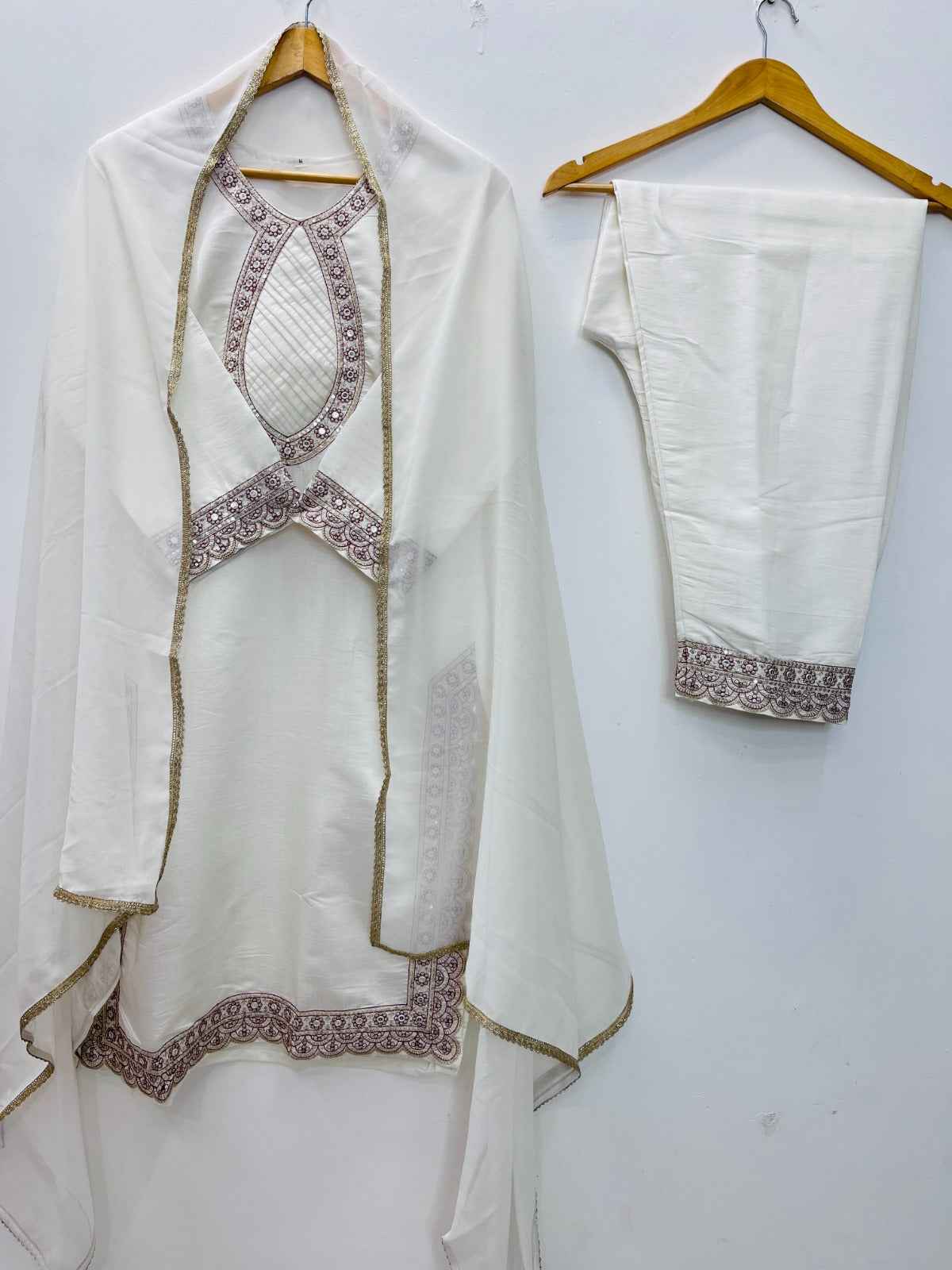 Silk Top Pant And Dupatta Set view 2