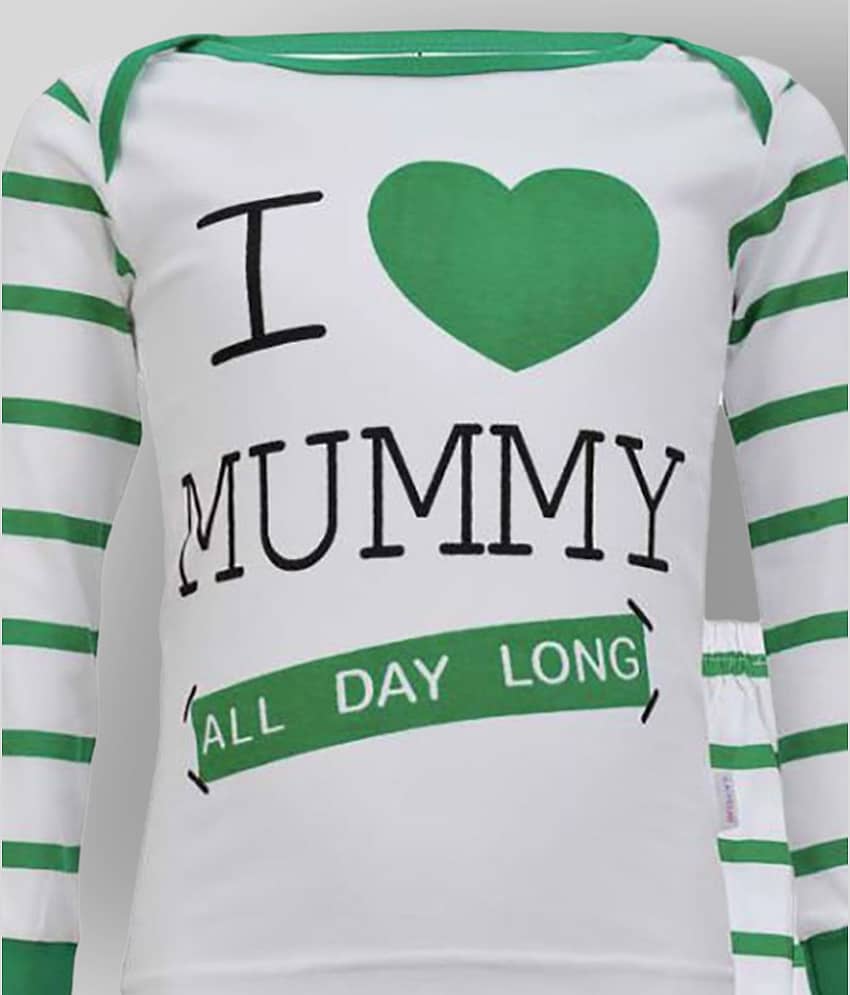 CATCUB Pack of 1 Baby Boys Cotton Tops & Bottoms Sets ( Green ) view 2