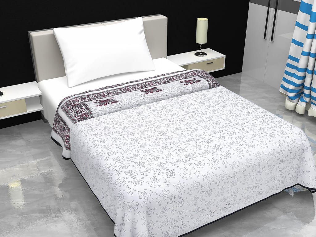 Cotton Blanket - Single Dohar ( 60 x 90 Inches) Grey-Elephant view 2