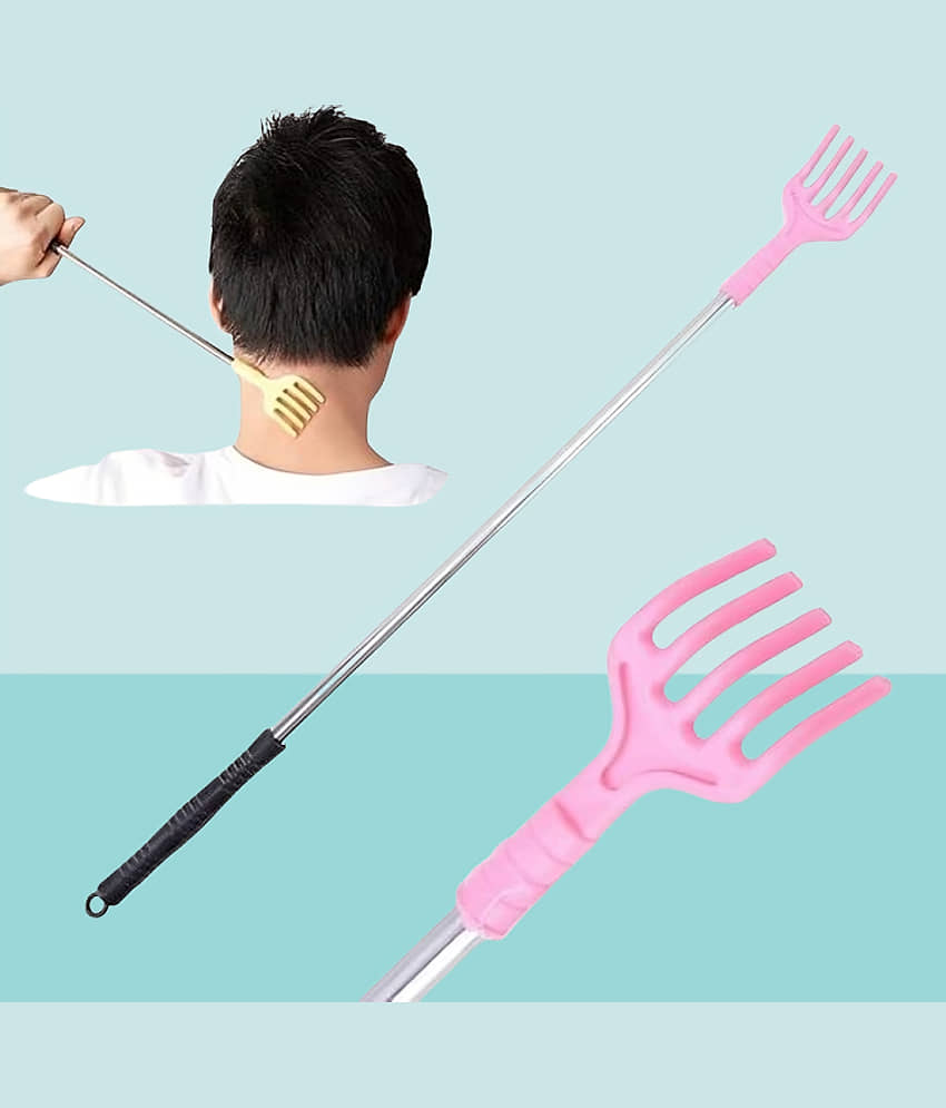 PurpleDust Adjustable Portable Extendable Back Scratcher Massage Stick (1 Pcs Multi Color) view 2