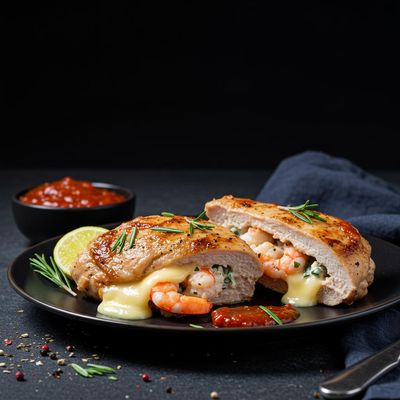 Chicken Steak Stuffed With Prawn And Cheese