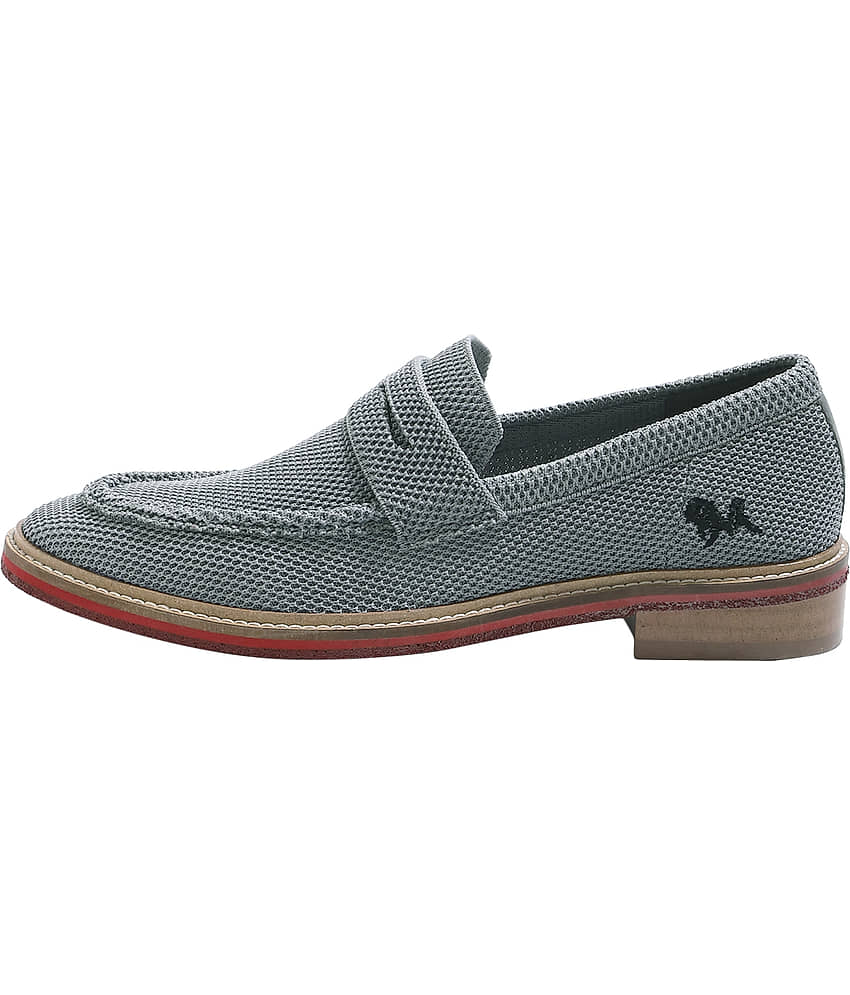 Neemans Block Heel Loafers Gray Men's Slip on Shoes view 2
