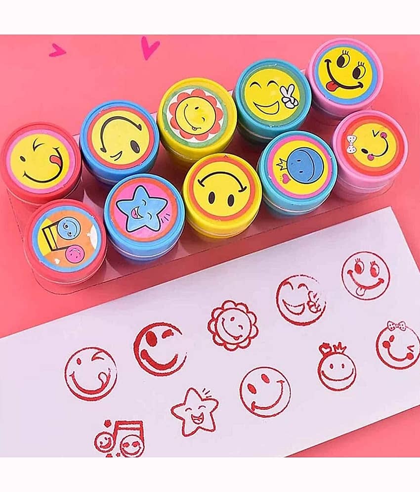 2327 YESKART10 PC SET-SMILE Stamps for Kids – Unicorn Scrapbook Stamper, Educational Toys Art and Craft School Supplies, Coloring & Stamping Set for 3+ Years Kids, Girls & Boys (Pack of 10 Pcs) view 2