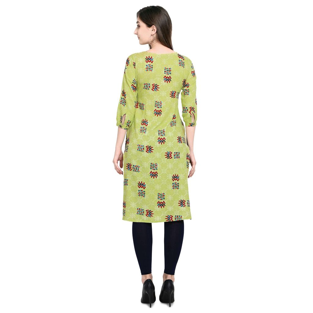 Pinkriti Women Rayon Straight Kurta view 2