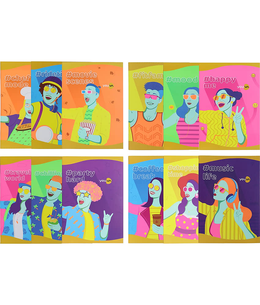 Navneet Youva Soft Bound Long Book (Trendy Series) 17x27 cm Single Line 172 Pages - Pack of 4 view 2