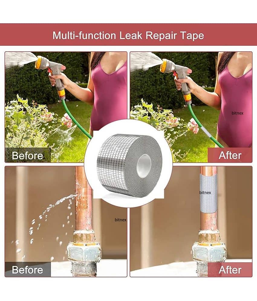 Super Strong Adhesive Waterproof Permanent Repair Aluminum Butyl Tape Rubber Foil Suitable for Roof Leak, Surface Crack, Window Sill Gap, Pipe Rupture, Sealing, Home (5 METER) view 2