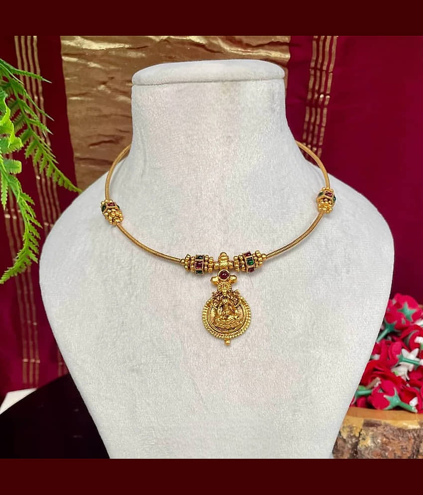 ROFARWORD Gold Brass Necklace Set ( Pack of 1 ) view 2