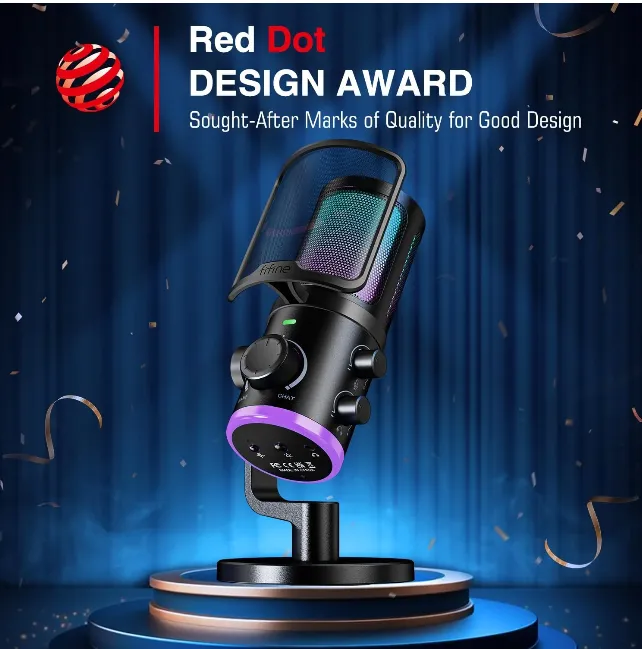 (Refurbished) Fifine Ampligame AM6 - USB Gaming Microphone With Mute Button And Noise Cancellation view 2