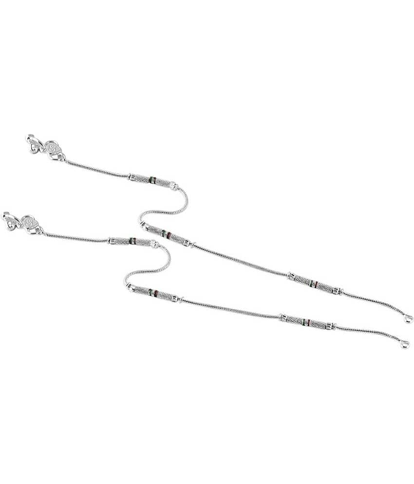 HEER COLLECTION - Silver Anklets ( Pack of 2 ) view 2