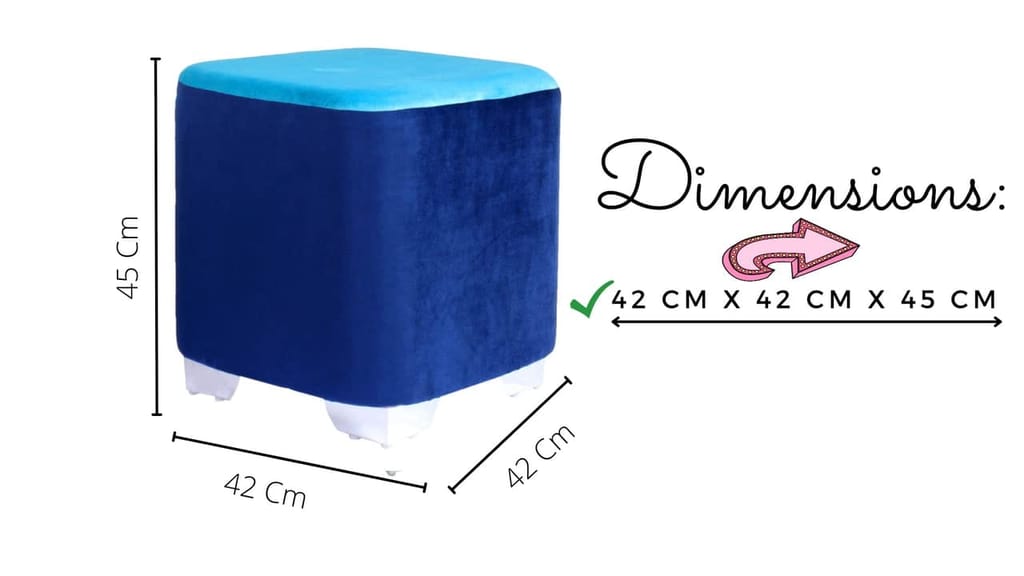 ShadowKart Sitting Stool Ottoman Pouffes for Living Room Sitting Bench Furniture Wooden Footrest Pouf Seat Puffy Foam Small Foot Stool for Office Home Decor, 16x16x18 Inch view 2