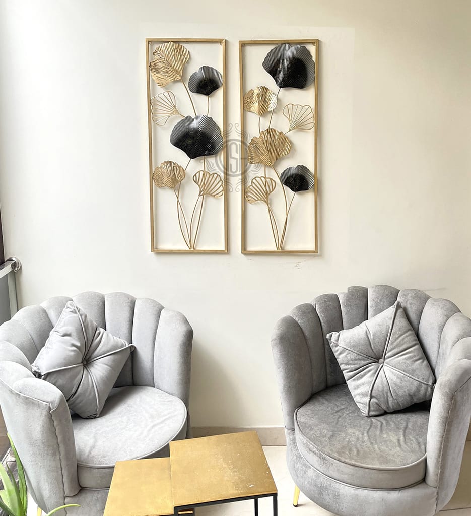 Metal Wall Art Handcrafted Wall Sculpture Set Of-2 Multicolour Perfect For Living Room Bedroom Home Hotel Decoration. view 2