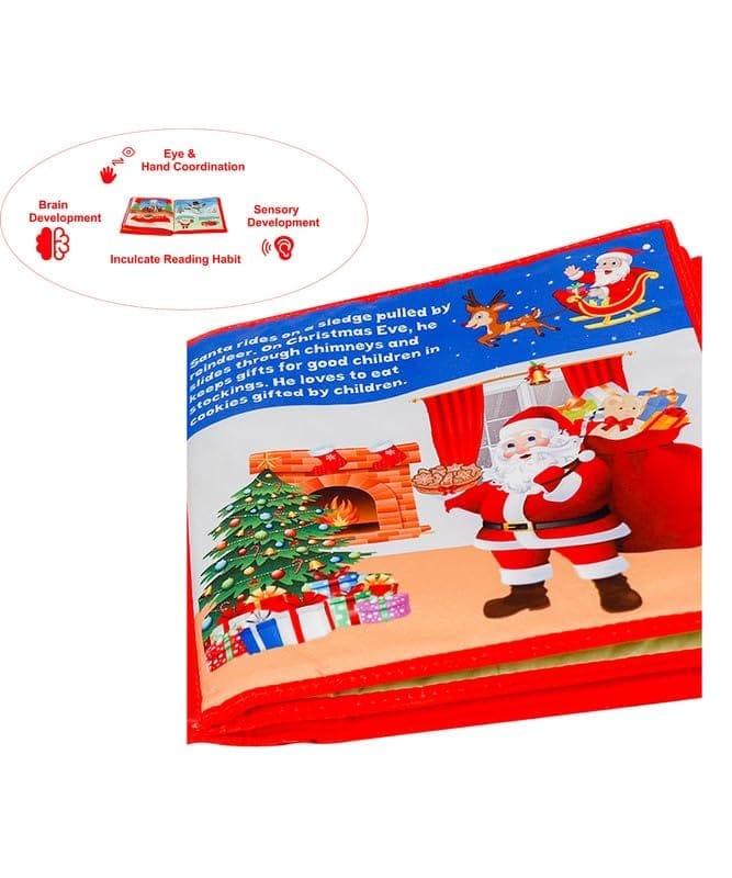 Skyculture� My First Christmas Soft Cloth Book for Babies, Baby Learning Fabric Book, Early Education Toy, Lightweight and Foldable Gift for Babies Infants Toddlers view 2