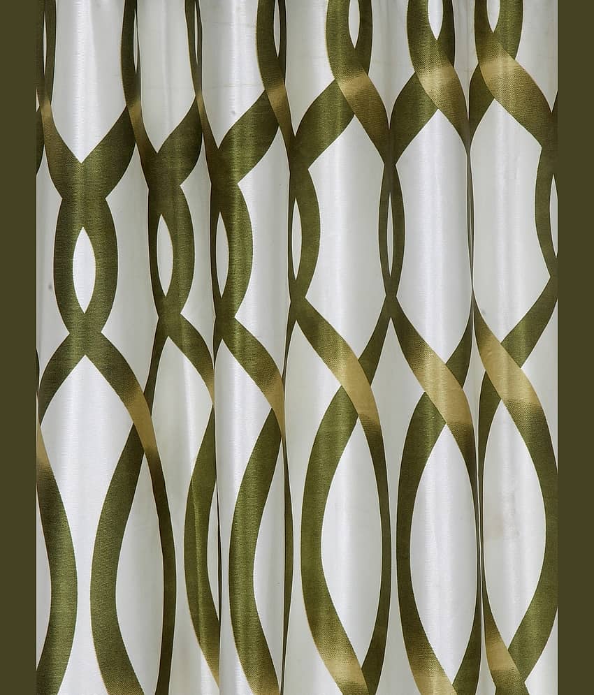 Cortina - Geometric Printed Room Darkening Eyelet Curtain-9 Ft-pack of 2 view 2