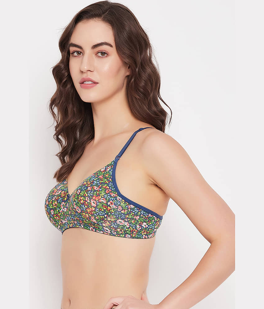 Clovia Nylon Lightly Padded Women's T-Shirt Bra ( Blue ) BR5203D08 view 2