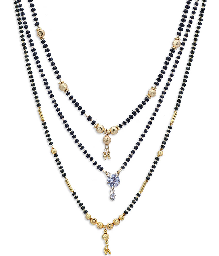 Sukkhi - Golden Mangalsutra Combo ( Pack of 3 ) view 2