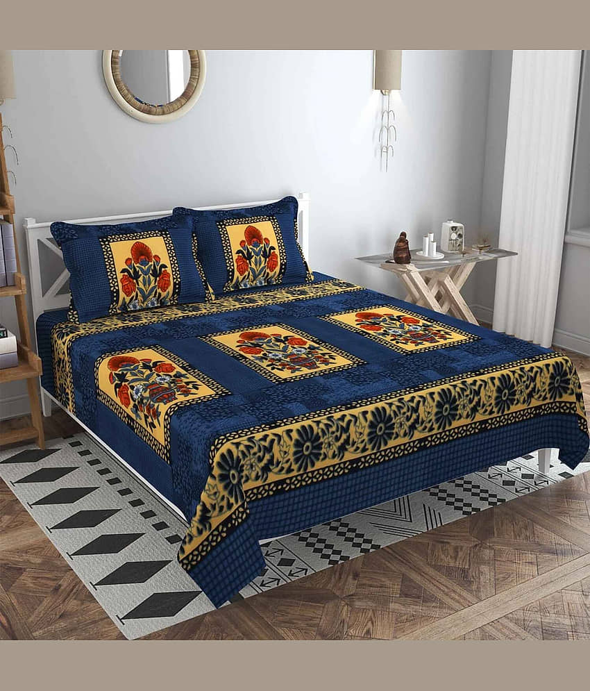 Wholesale india Multicolor Fleece 1 Double Bedsheet with 2 Pillow Covers ( 225 cm x 225 cm ) view 2