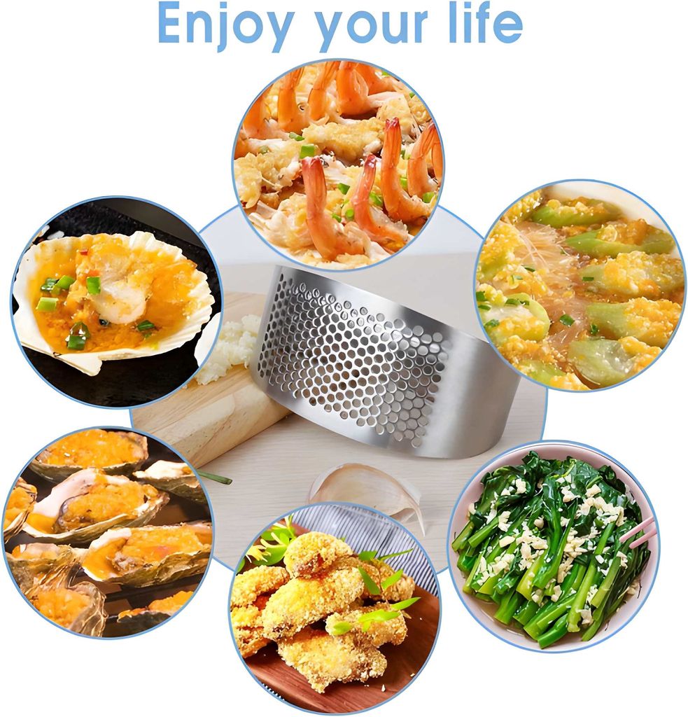 Premium Stainless Steel Garlic Press Rocker | Manual Garlic Crusher & Mincer | Ergonomic Garlic Mashing Tool for Kitchen (Original) view 2
