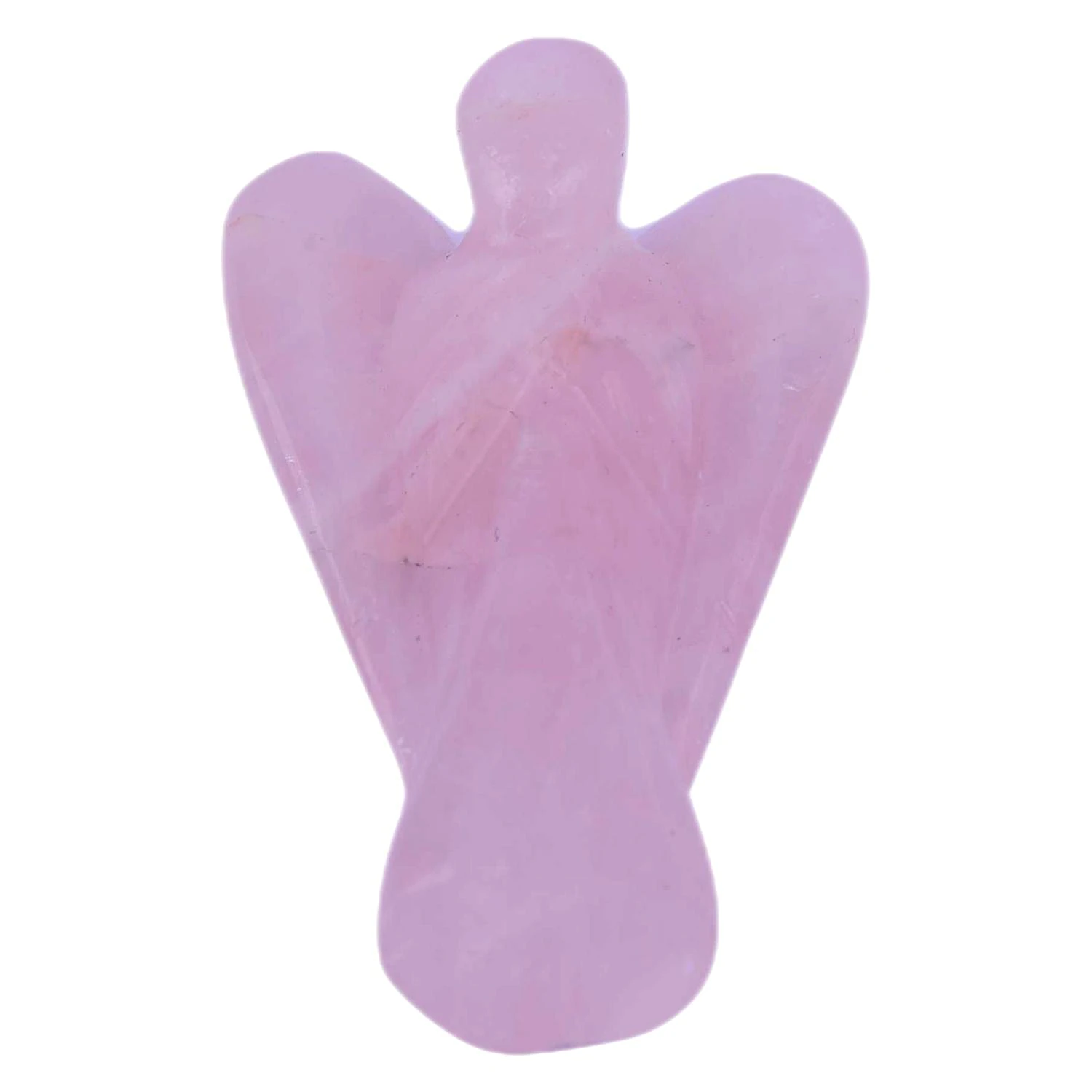 Rose Quartz Angel | Handcarved Statues Figurines Stone of Good Luck - Reiki, Healing Crystal for Physical, Emotional & Spiritual Imbalance | Positive Vibes Energy(KI_62) by Krishna Impex view 2