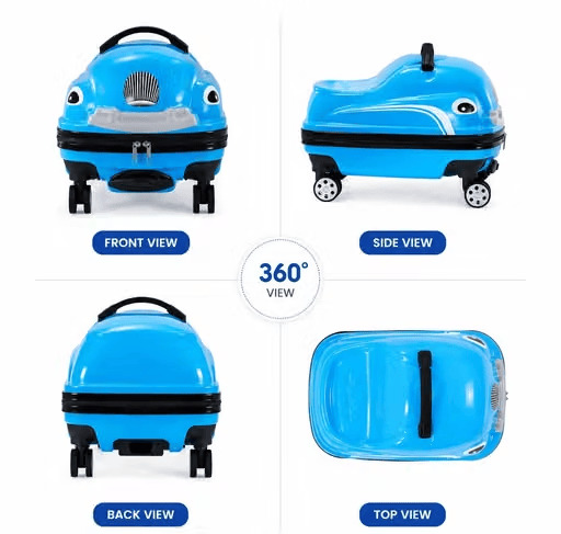 Kids Ride-On Travel Suitcase with 360° Spinner Wheels view 2