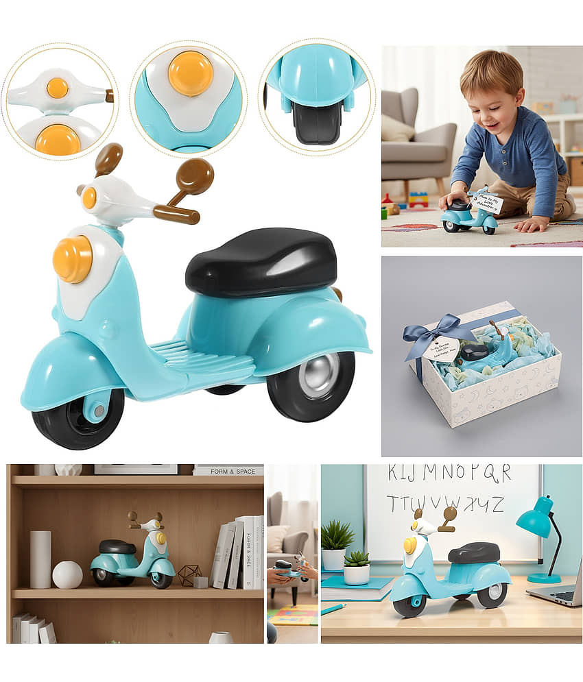3Mads Miniature Scooter Toy for Kids, Blue, Cute Little Motorcycle, Home Decoration view 2