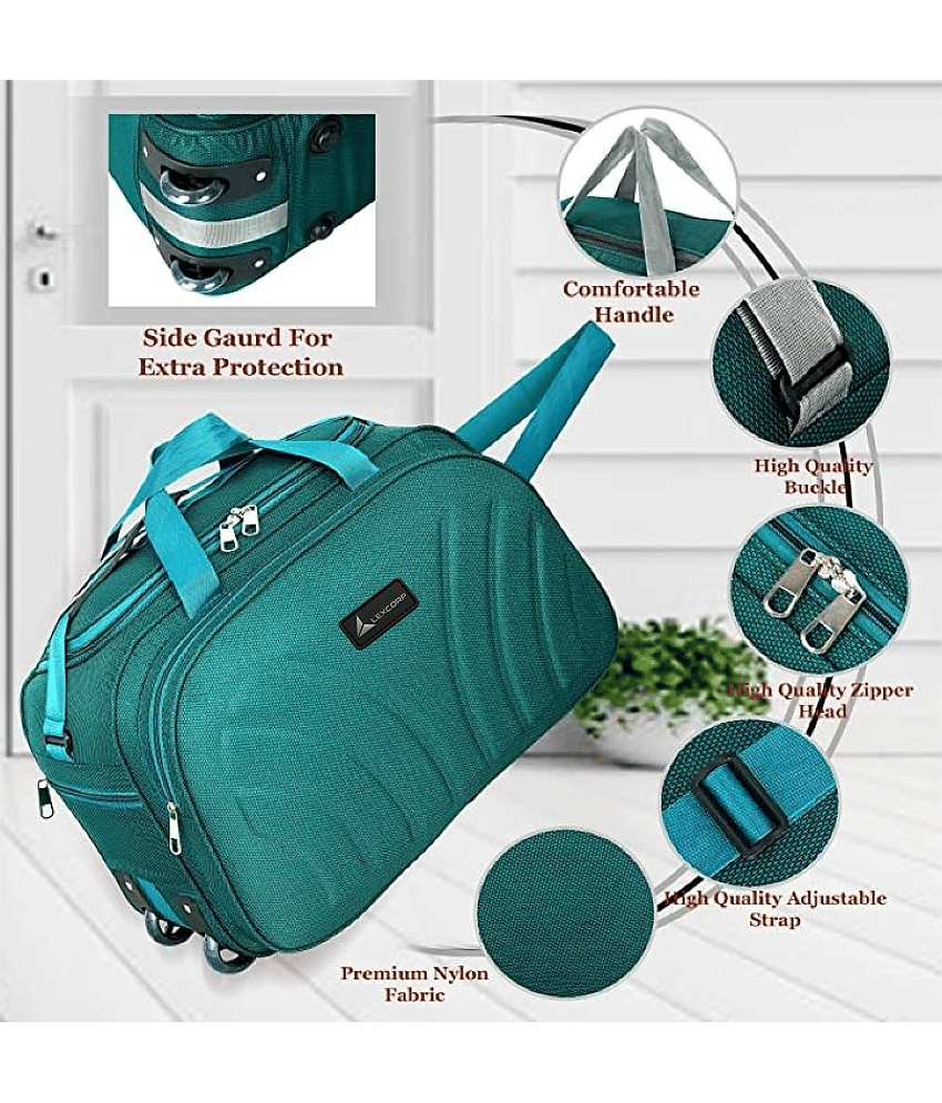 LEXCORP 55 Ltrs Green Polyester Duffle Bag view 2