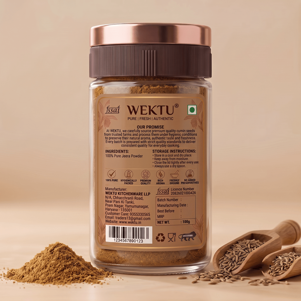 WEKTU Premium Jeera Powder, 100% Pure & Natural Cumin Powder. view 2