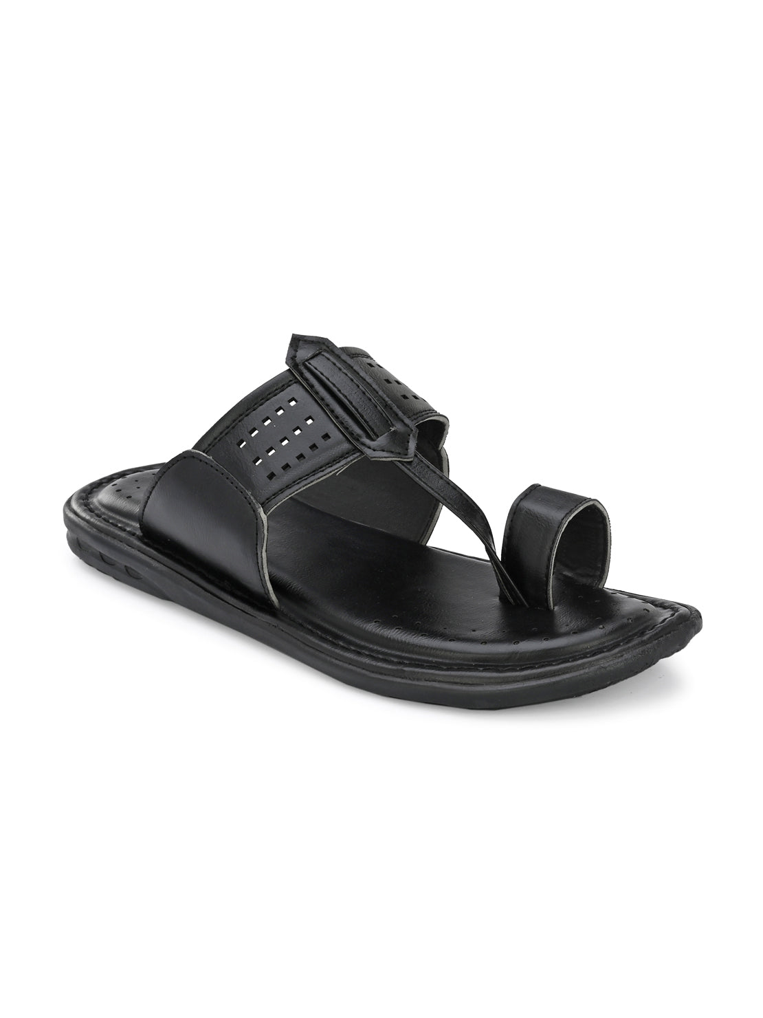 Hirolas® Men's Black Comfortable Office Slippers (HROMSL08BLK) view 2