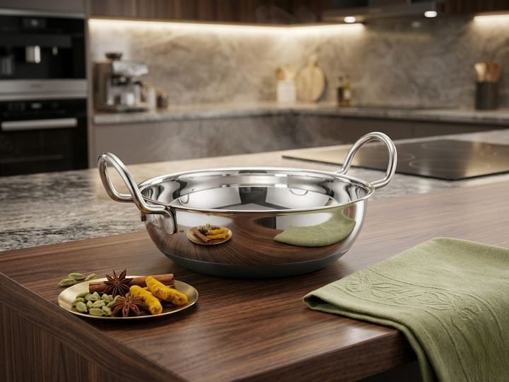 Fabiano SB Stainless Steel Kadhai 4 Litres with Lid view 2
