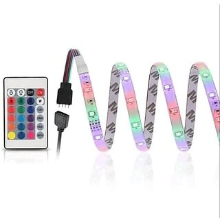 Daybetter 5 Meter Led Strip Lights Waterproof Led Light Strip With Bright Rgb Color Changing Light Strip With 24 Keys Ir Remote Controller And Supply For Home (Multicolor) Tar-U2 view 2