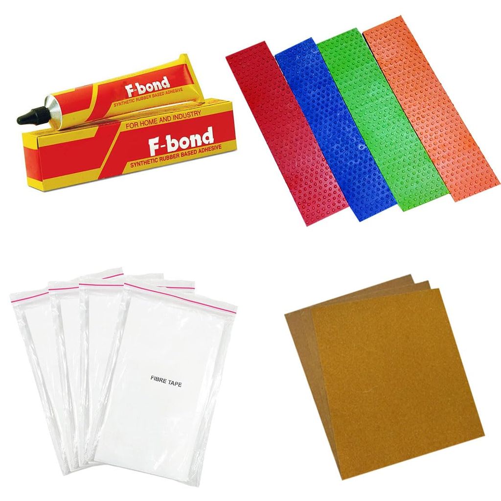 VR3 INTERNATIONAL | Cricket Bat Toe Guard Set (5 Pcs) with 1 F-Bond, 4 Pcs Scuff Sheet & 4 Pcs Sand Paper for Full-Size Cricket Bat Protection – Durable, Reliable, Essential Accessories for Bat Maintenance view 2