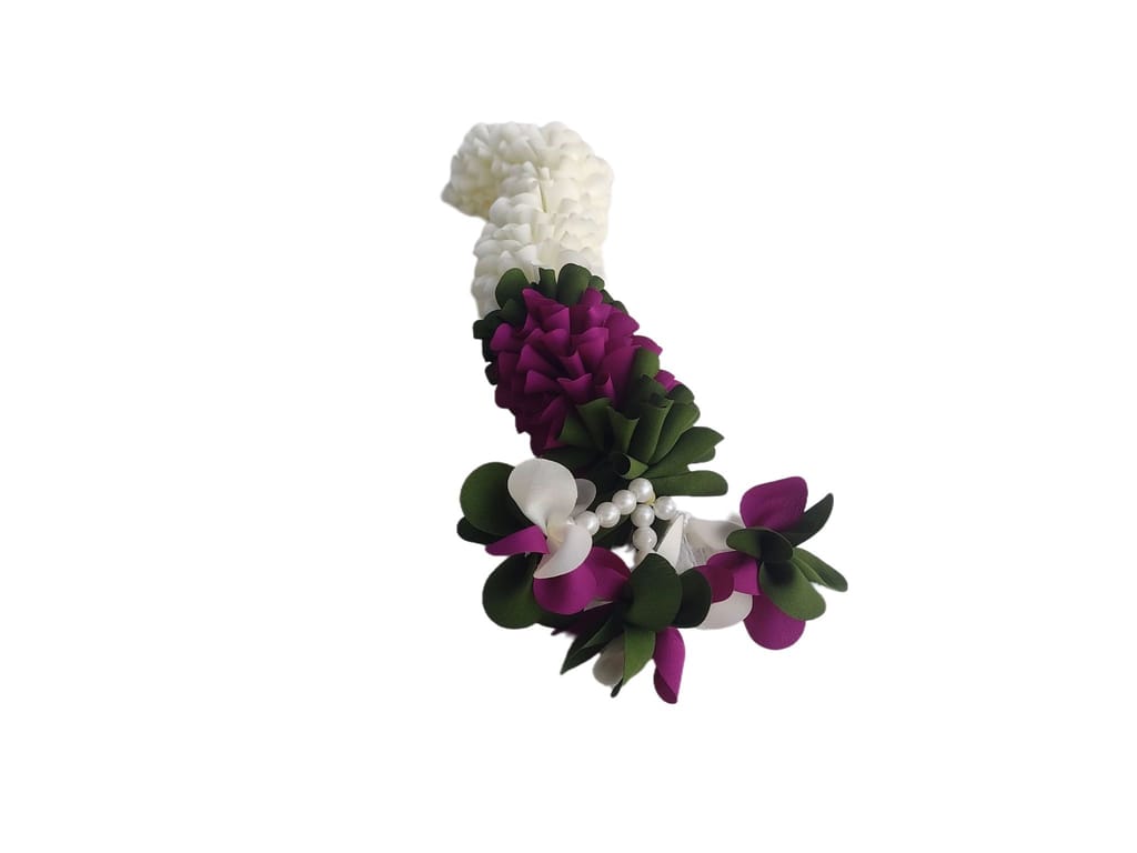Artificial White and Purple Flower Garland view 2