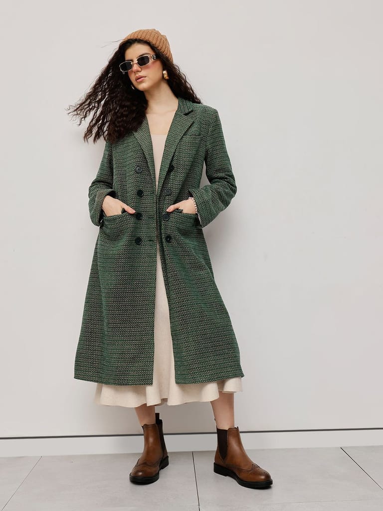 Verdant Elegance Over Coat view 2