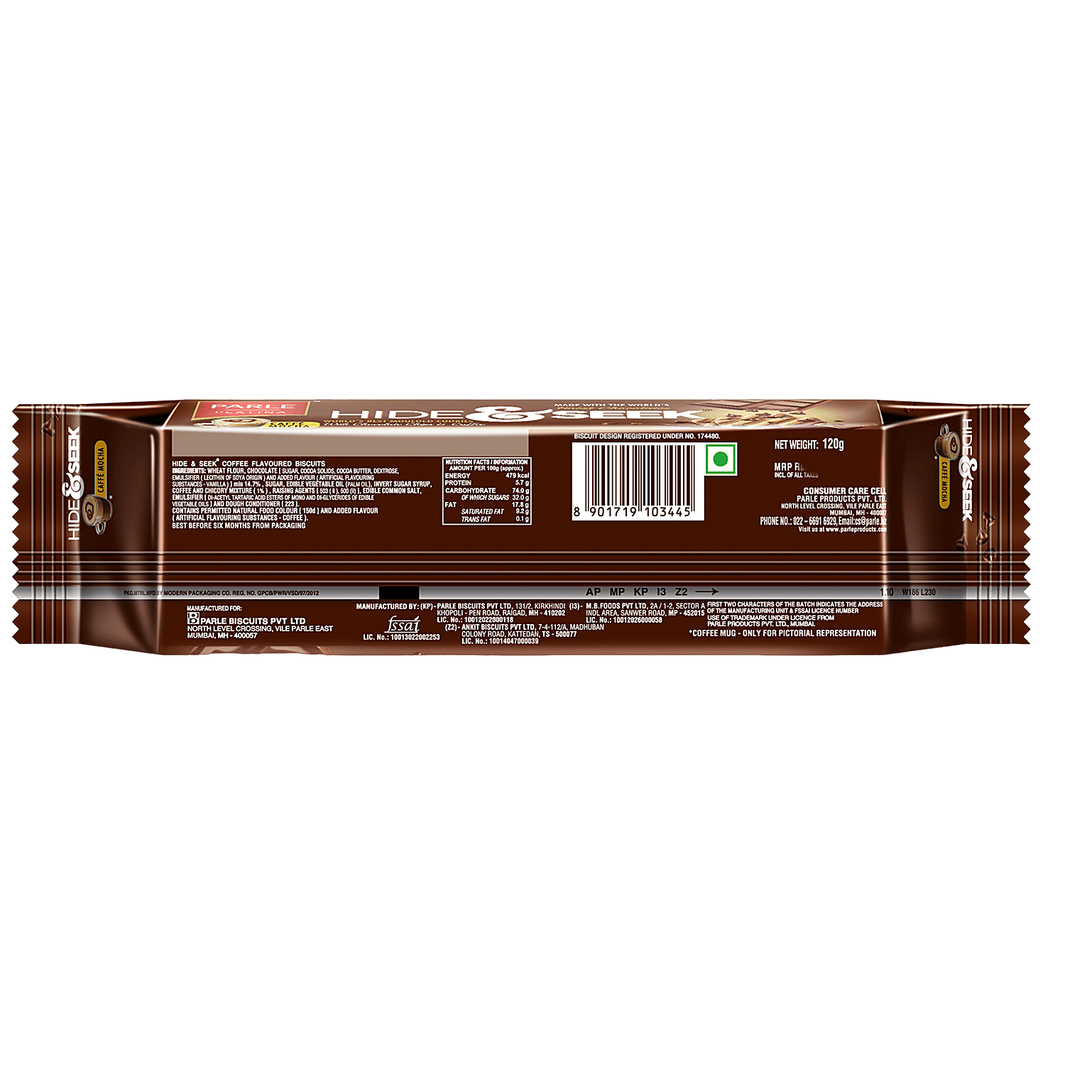 Parle Hide & Seek Cafe Mocha Cookies, 120 G view 2