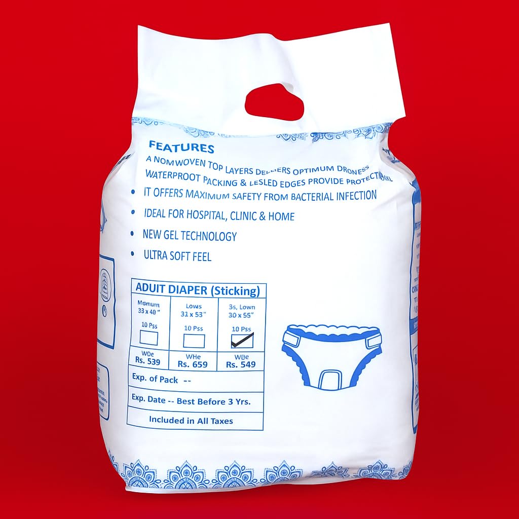 ACT Adult Diapers XL Size for Men & Women | Super Absorbent Leakproof Incontinence Briefs | Soft & Breathable Disposable Diapers with Tabs | Odor Control & Overnight Protection | Pack of 2 view 2