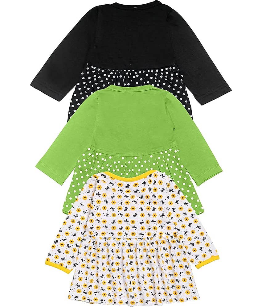 Babeezworld Pack of 3 Baby Girls 100% Cotton Frocks ( Multi ) view 2