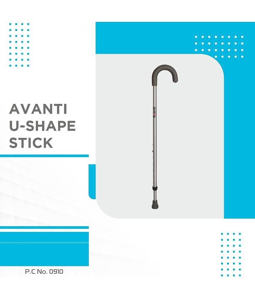 Walking Stick for Elderly & those Physically Challenged |Lightweight | Height Adjustable Walking Stick - Universal (Grey) view 2
