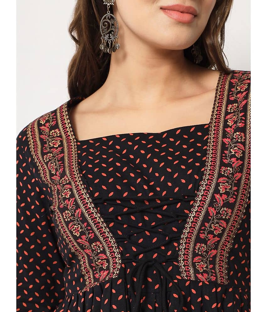 Kbz Women's Cotton Peplum Top ( Black ) view 2