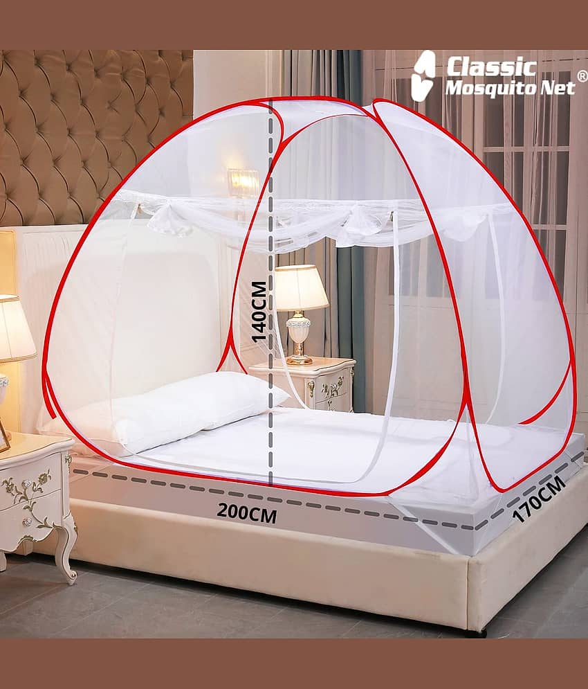 Classic Mosquito Net, Machardani Queen Red Mosquito Net, Machardani view 2