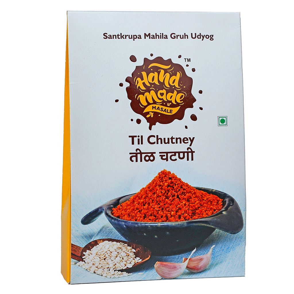 Handmade Masale Til Chutney - Authentic Indian Sesame Seed Chutney - Made with Fresh Ingredients - No Artificial Preservatives or Colors - Gluten Free - Vegan view 2