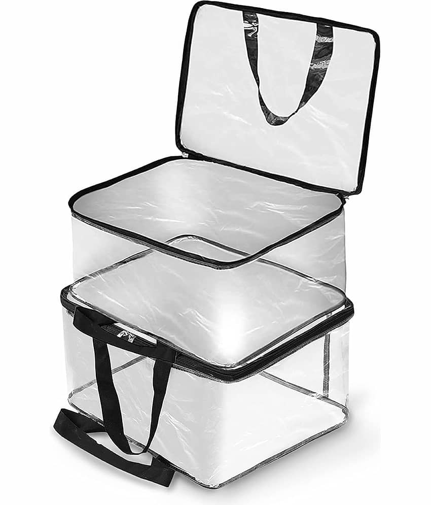 Waji Va Transparent Saree Storage Bag with Zip PVC Saree Cover Organizer for Clothes Sarees and Blankets Clear Saree Cover for Wardrobe and Travel Use