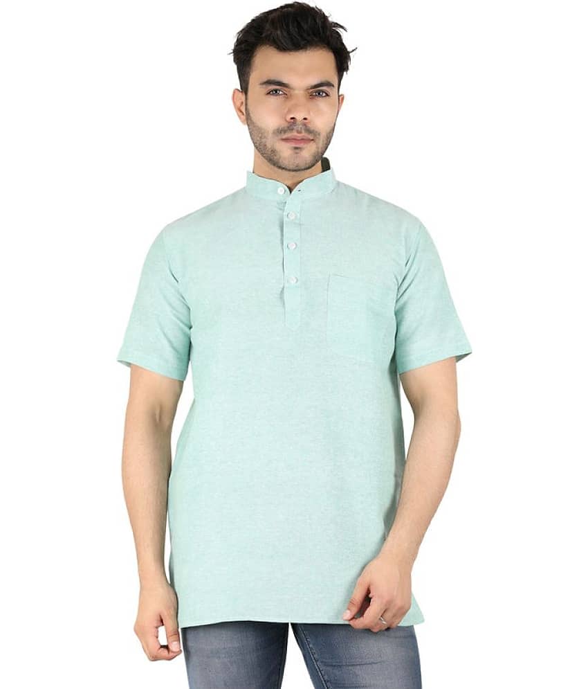 Latest Chikan - Peach Cotton Men's Shirt Style Kurta ( Pack of 1 )
