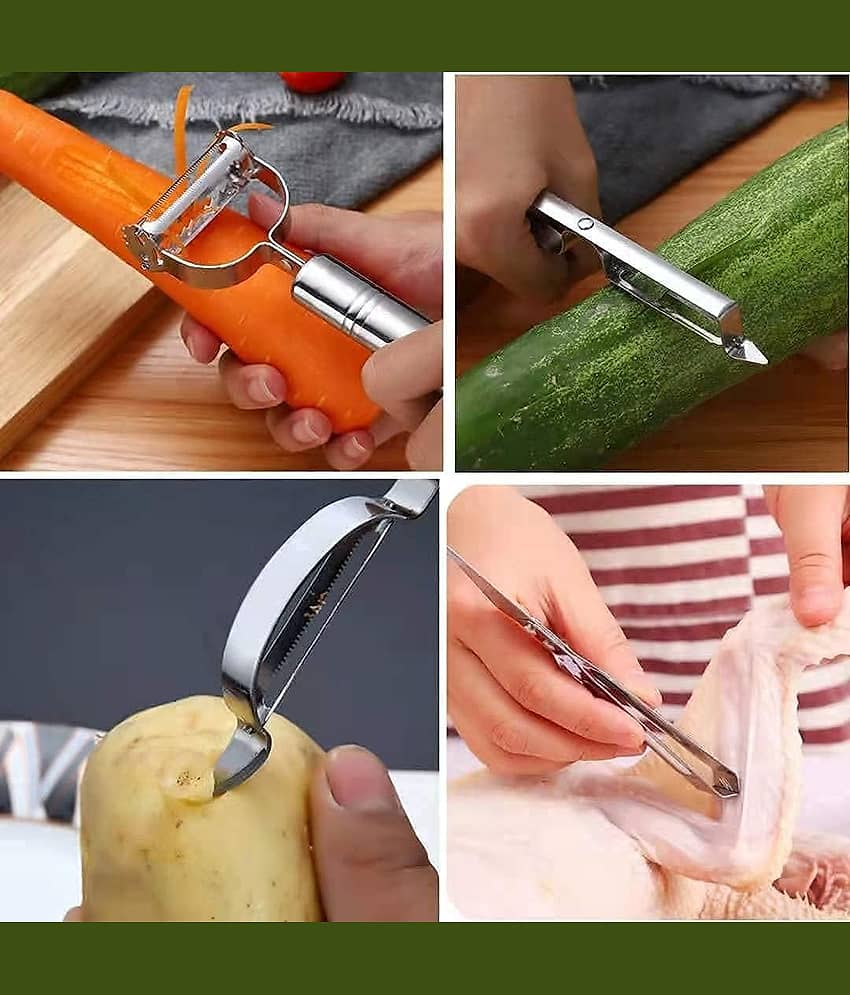 Bhavyta Steel Stainless Steel Vegetable Peeler ( Pack of 3 ) view 2