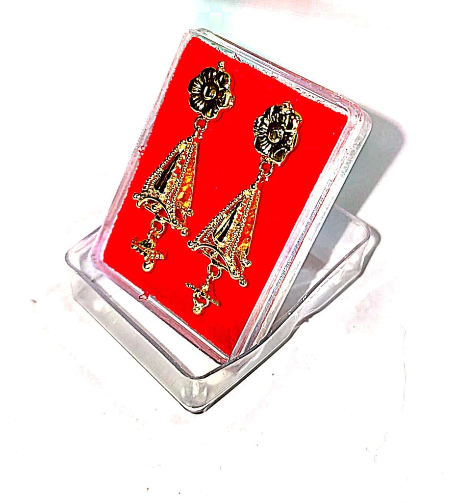 Gold Plated Traditional Indian Jhumka Earrings for Women view 2
