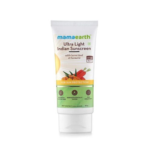 Mamaearth Ultra Light Indian Sunscreen SPF50 PA+++ (80 gm) + Mamaearth Vitamin C Daily Glow Face Cream(80gm) Combo Pack of 2 view 2