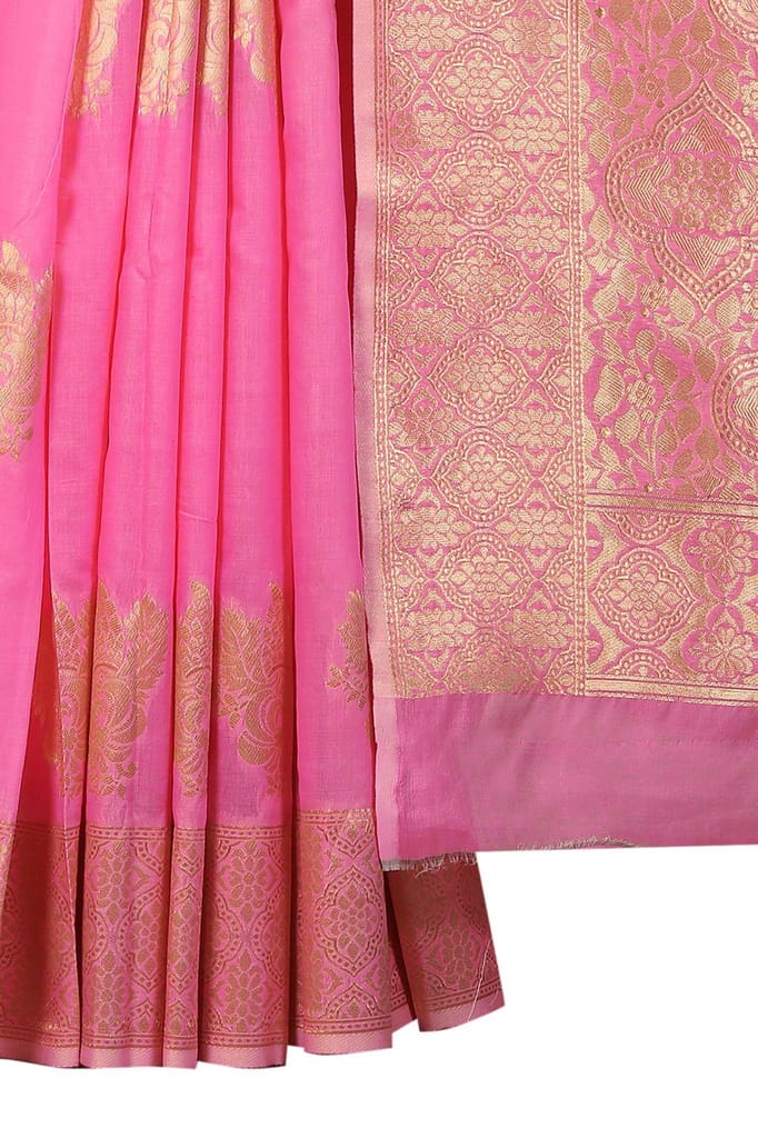 Silk Zone Women's Jamdani Cotton Woven Silk Saree with Blouse Piece view 2
