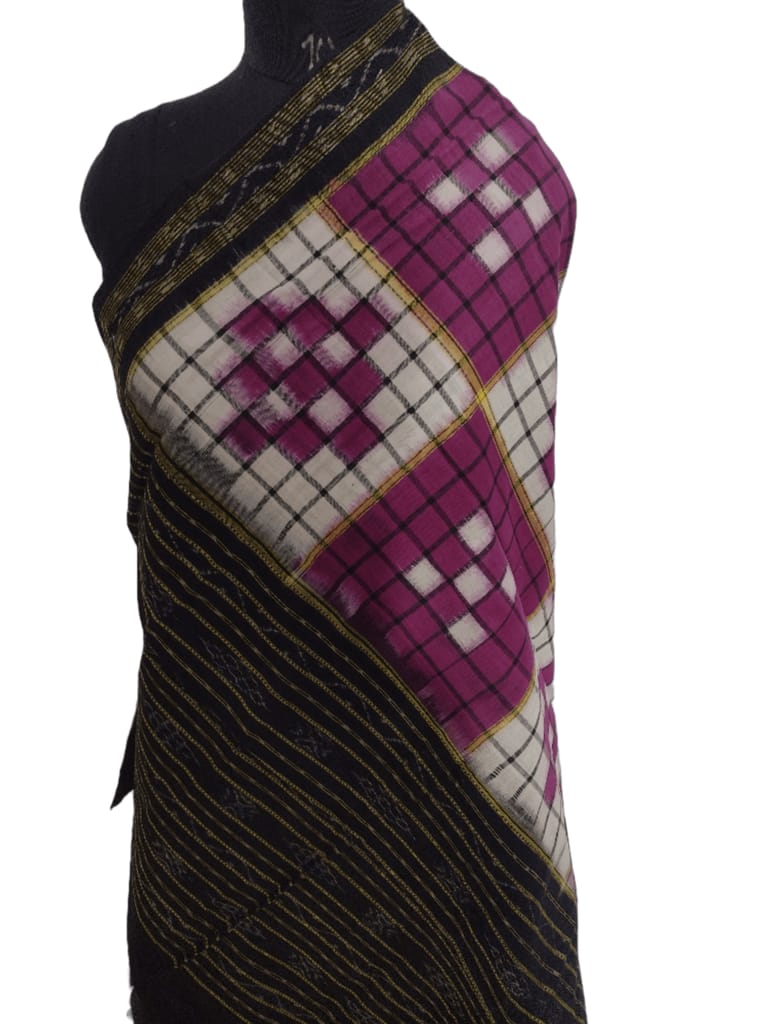Magenta Pasapali Sambalpuri Handloom Cotton Dupatta view 2